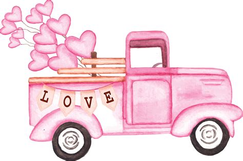 Happy Valentine Day Watercolor Vector Illustration Watercolor car ...