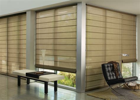 Alustra® Woven Textures® Roman Shades With Ultraglide® Contemporary Living Room Baltimore