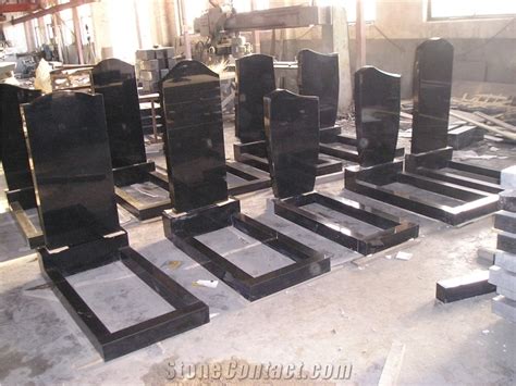 Headstones With Flower Bed Black Granite Tombstone Monument China