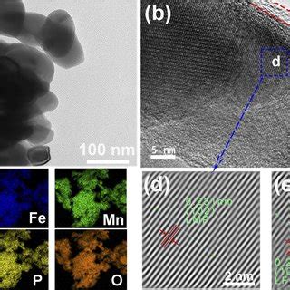 A The Tem B Hrtem Images C Eds Mapping And D E Enlarged