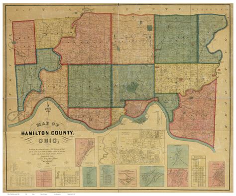 Hamilton County Ohio 1856 - Old Map Reprint - OLD MAPS