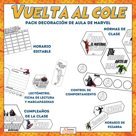 PACK DECORACIÓN DE AULA DE MARVEL Aula en Juego