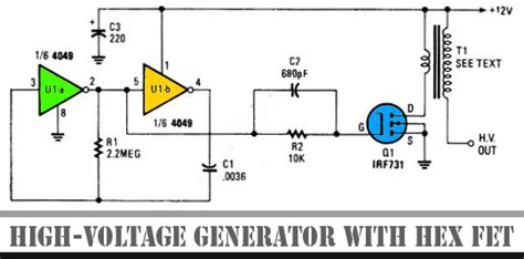 Circuit High Voltage Generator With Hex Fet Schematic Diagram Under Repository Circuits 23818