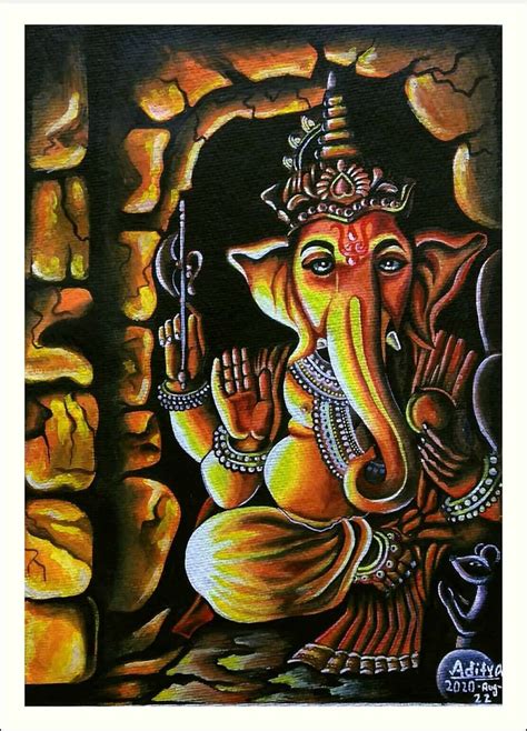 Ganesh Art Paintings, Ganesha Painting, Sri Ganesh, Lord Ganesha ...