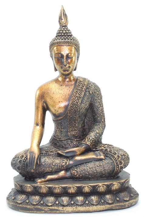 Feng Shui 8.5" Thai Earth Touching Meditating Buddha Figurine Peace ...