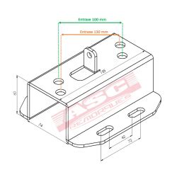 Support Roue De Secours Entraxe 100 Et 130mm ASC Remorques