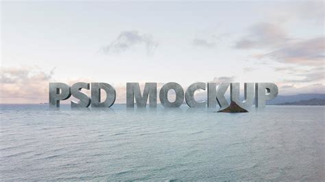 Premium Psd Sea Landscape Text Effect Mockup