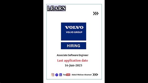 Placement Update 029 VOLVO Associate Software Engineer Learn