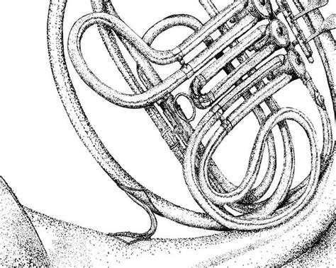 French Horn Sketch at PaintingValley.com | Explore collection of French ...