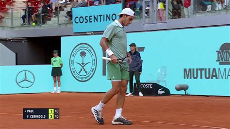 Hot Shot Cerundolo Crushes Consecutive Forehands In Madrid 2024 Atp Tour Tennis