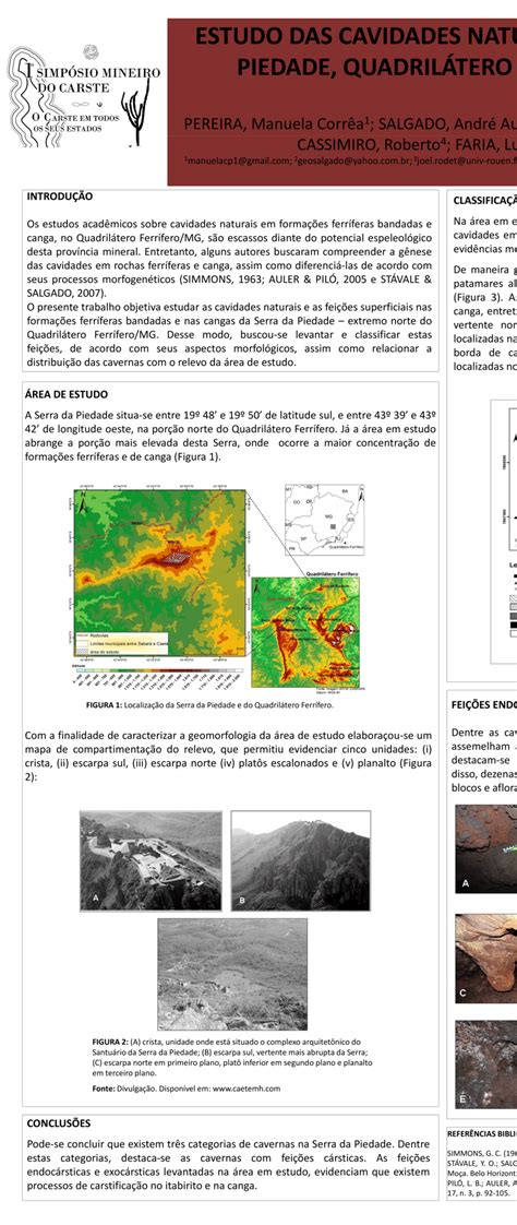 Cavidade Em Terreno Rochoso - Contextualização das cavidades levantadas no relevo da área em estudo ...
