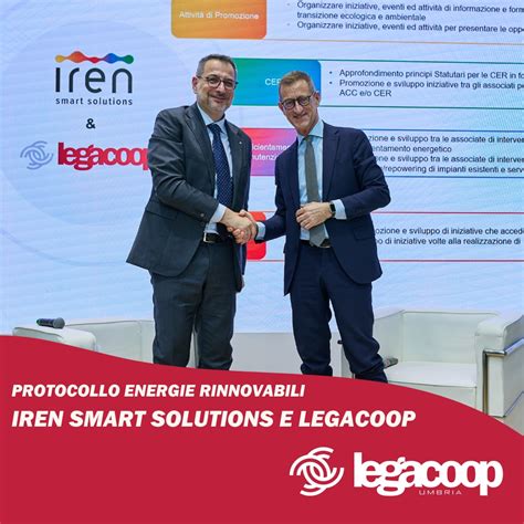 Iren Smart Solutions E Legacoop Firmano Protocollo Di Intesa Per La