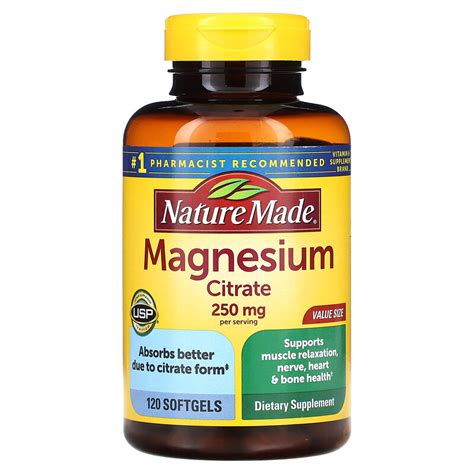 Nature Made Magnesium Citrate 125 Mg 120 Softgels