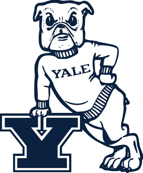 Yale Bulldogs Logo Secondary Logo (2019-Pres) - Bulldog in sweater ...