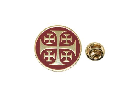 Jerusalem Cross Round Lapel Pin Finox