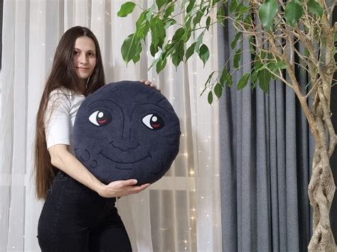 Giant Moon Emoji Pillow King Size Moon Plush New Moon Face Creepy Moon ...