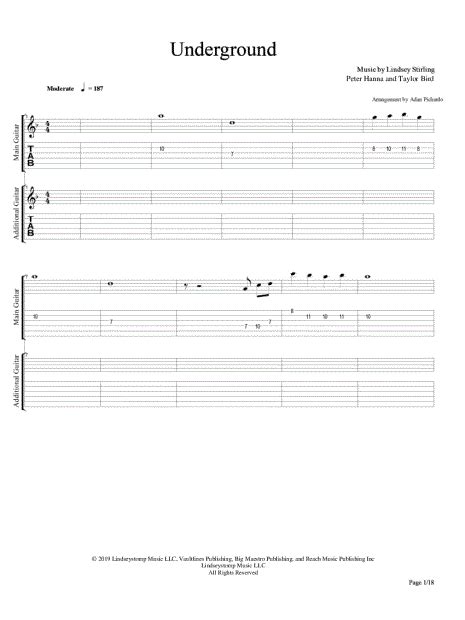 Lindsey Stirling Underground Guitar Tab In D Minor Download And Print Sku Mn0244502