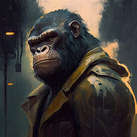 Premium AI Image | cool modern ape illustration