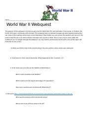 Ww2 Webquest Docx Name World War II Webquest The Purpose Of This