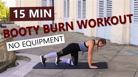 15 Min Booty Burn Home Workout No Equipment Youtube