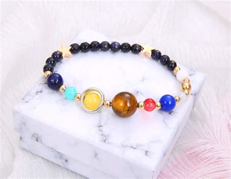 Amazon Aimys Women Stone Bead Charm Bracelet Universe Galaxy The