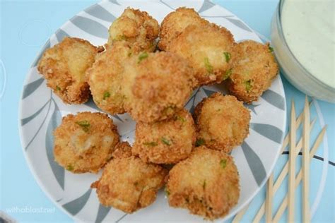 Crumbed Mushrooms With Blue Cheese Sauce With A Blast