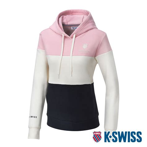 K Swiss Panel Hoodie刷毛連帽上衣 女 粉紅黑白 Pchome 24h購物