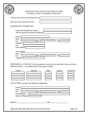 Fillable Online Dcp Psc Recertification Application For The Usphs