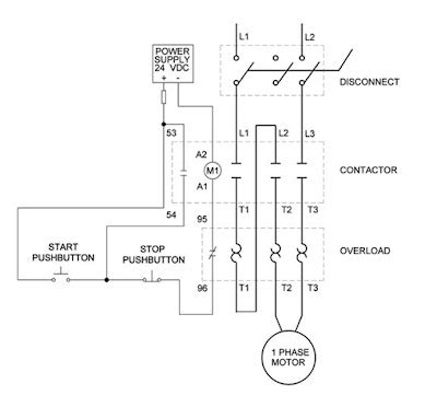 Single Phase Motor Starter Schematic