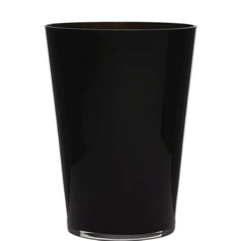 Vase conique ANNA EARTH en verre noir 30cm Ø22cm