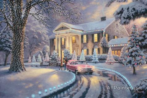 Thomas Kinkade Graceland Christmas Oil Painting Reproductions for sale ...