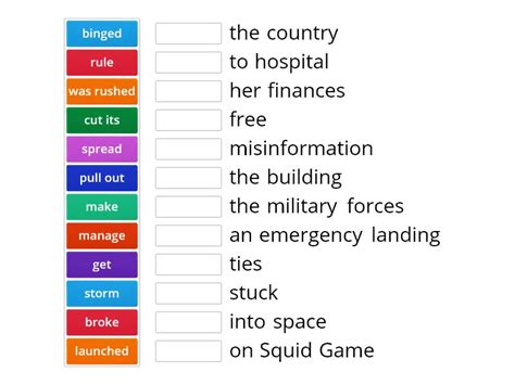 News Quiz 2021 Collocation Match B1 B2 Match Up