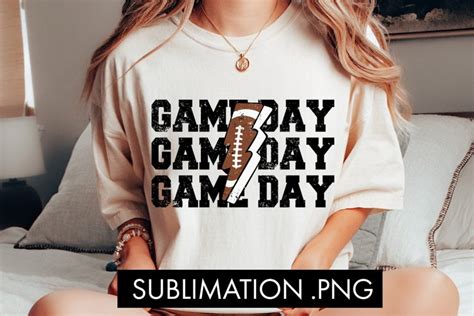 Game Day Football Lightning Bolt Sublimation Png