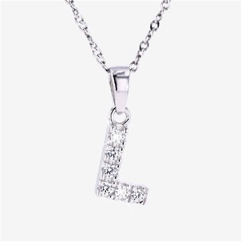 Sterling Silver L Initial Necklace Warren James