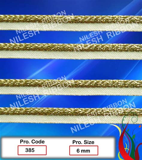 Single Sided Golden Fancy Piping Lace For Garments Size Mm At Rs