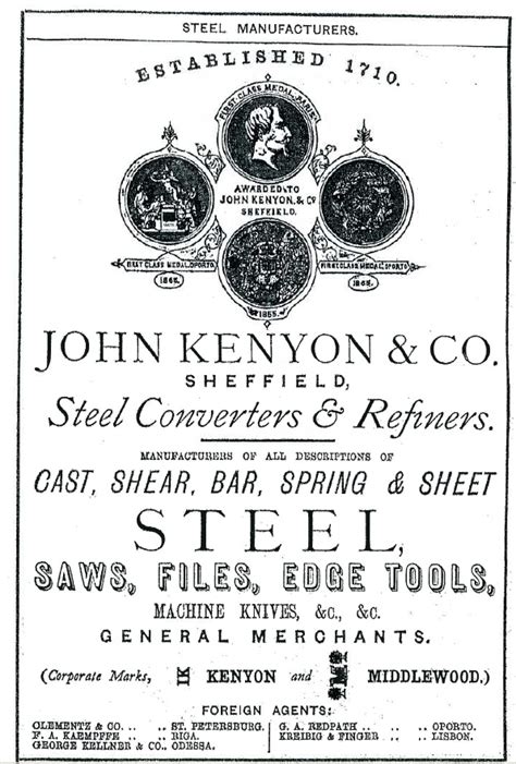 John Kenyon And Co Made In Sheffield Sheffield History Sheffield