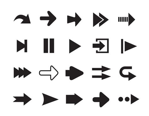 Black Bow Arrow Icons Set Royalty Free Vector Image