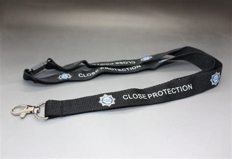 Sia Close Protection Black Neck Lanyard With Logo Hw175 Hire