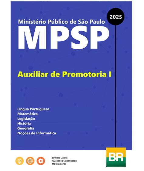 Concurso Mp Sp Auxiliar De Promotoria I - Apostila MP SP Auxiliar de Promotoria I 2025 - Balcão de Concursos