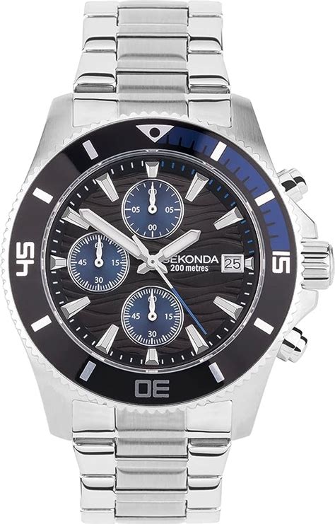 Sekonda Pacific Wave Mens 42mm Chronograph Watch In Blue With Analogue