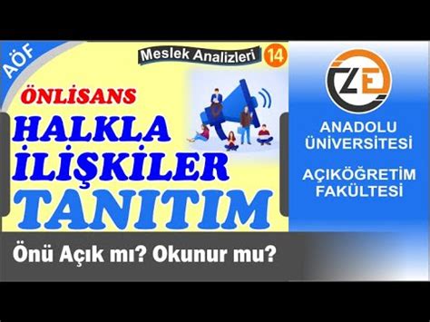 AÖF Halkla İlişkiler ve Tanıtım Önlisans Önü Açık mı Okunur mu Atama