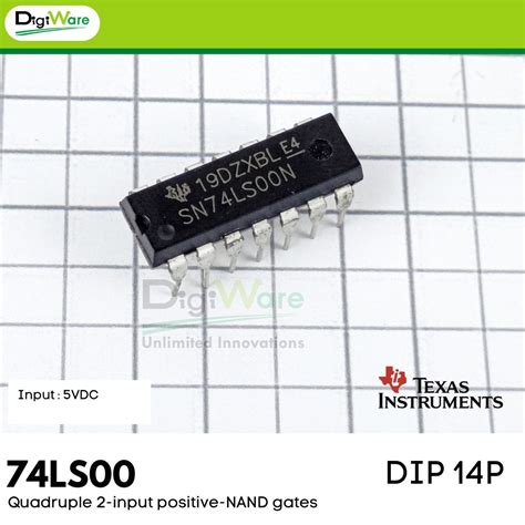 INTEGRADO 74LS00 TTL NAND QUAD 2 INPUT GATEH 7400 54 OFF