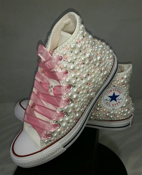 Converse Novia Zapatillas Bling And Perlas Custom Converse Etsy