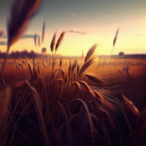 Premium Ai Image Wheat Field Generative Ai