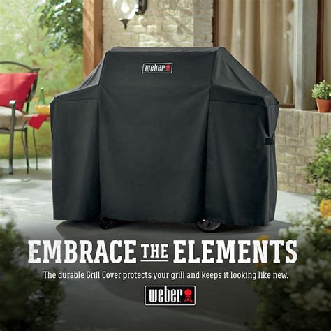 Weber Genesis Ii 300 58 In W X 445 In H Black Gas Grill Cover 217130 At