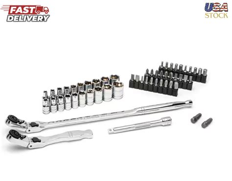 Gearwrench Slim Flex Head Ratchet And Socket Set 14 Drive 55 Pieces Ebay