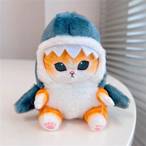 Cheap Cute Shark Cat Fried Shrimp Cat Plush Doll Pendant Doll Beautiful Room Car Bag Decoration