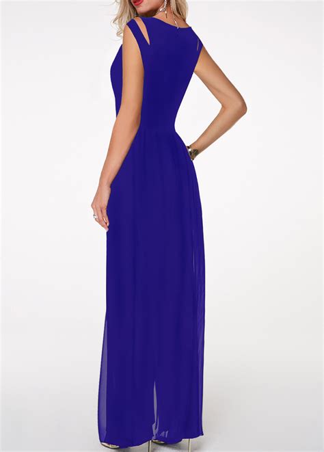 ROTITA High Waist Round Neck Royal Blue Jumpsuit Rotita USD 30 98