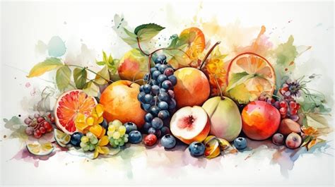 Premium Photo | A painting of fruits and berries