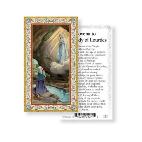 Our Lady Of Lourdes Prayer Card Laminated 5 Pack £1256 Picclick Uk